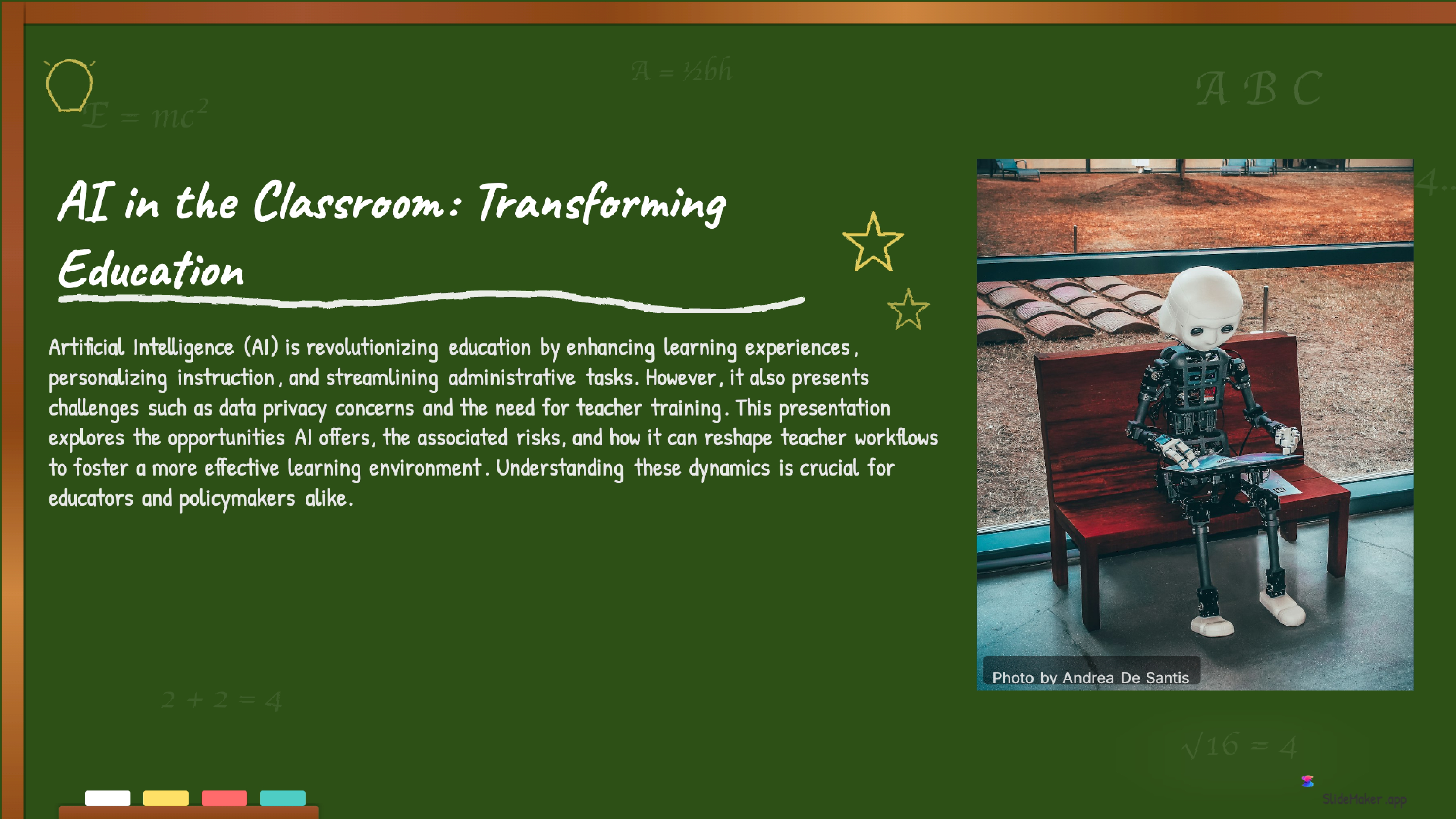 Chalkboard Classroom PowerPoint template preview - Nostalgic chalkboard design that brings warmth and familiarity to classroom presentations.