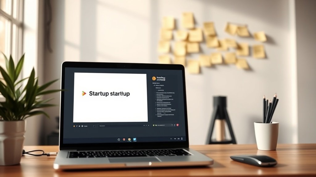 Professional presentation slide design illustrating ai slide creator for startups