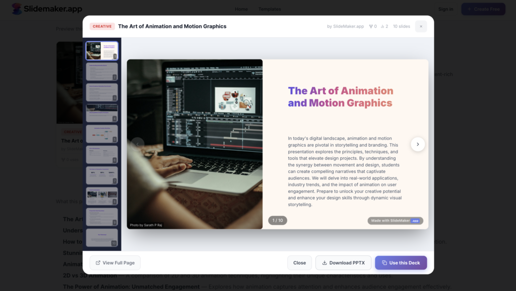 Exporting AI-generated slides to PowerPoint and Google Slides formats